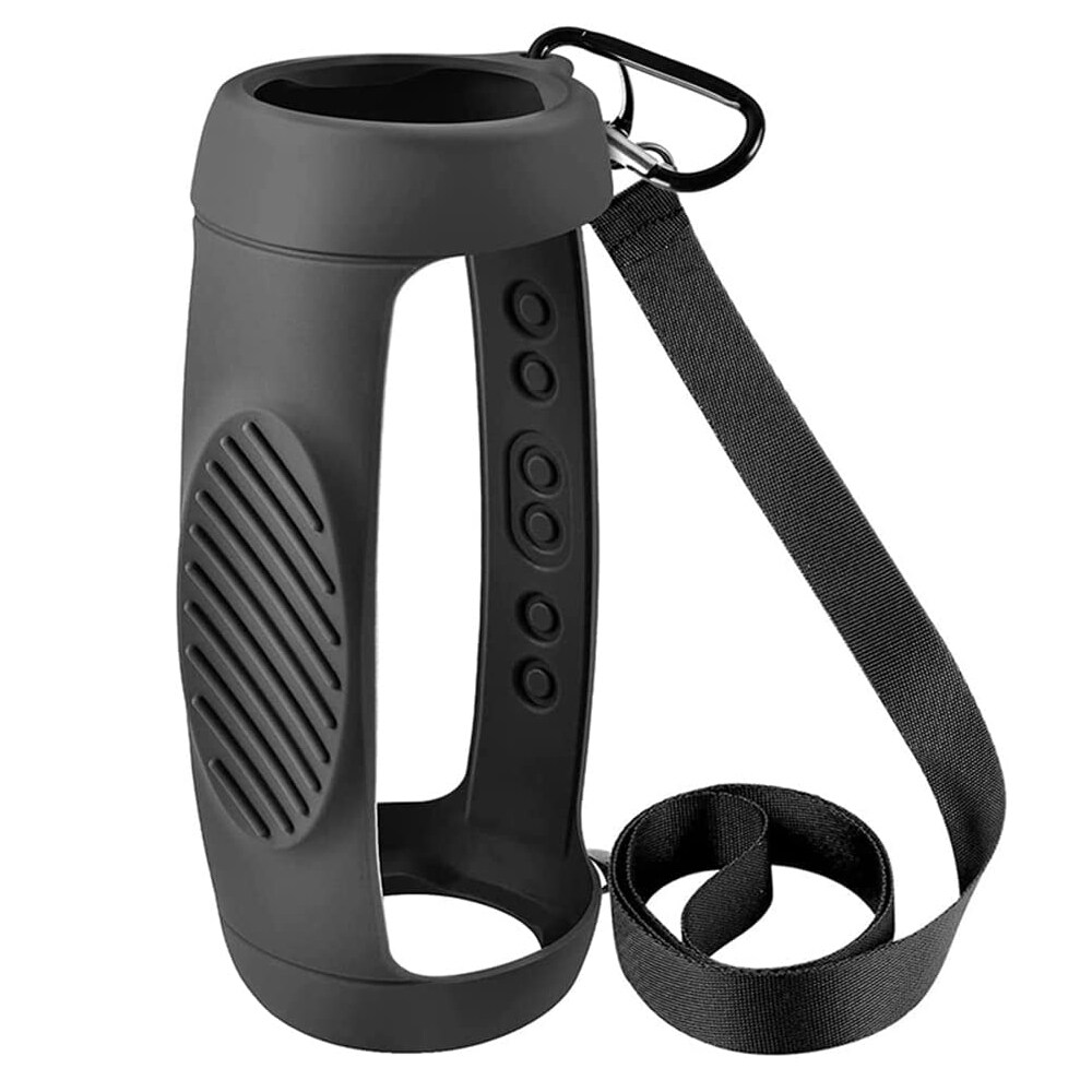 Silicone Case Cover for JBL Charge 5 Bluetooth Speaker, Travel Carrying Protective with Shoulder Strap and Carabiner